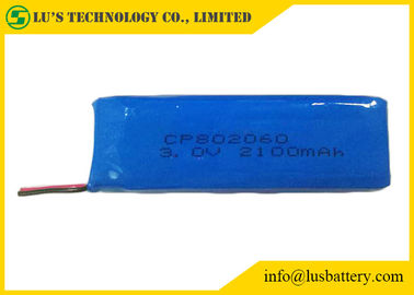 3.0v 2100mah Cienka bateria litowa CP802060 Pryzmatyczne płaskie baterie Limno2