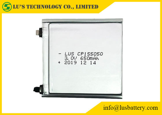 Terminal Tabs 650mah LiMnO2 Bateria 3v Cp155050 Cienkie ogniwo do płytki drukowanej SMT