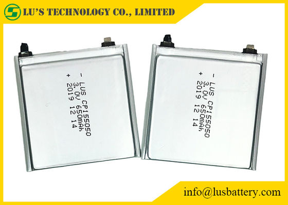 Powłoka HRL Jednorazowa bateria litowa 650 mah CP155050 3,0 V Elastyczna bateria limno2 Cp155050