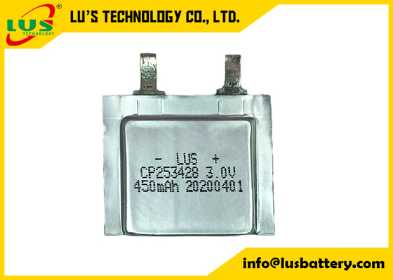 Elastyczna bateria polimerowa LiMnO2 o pojemności 450 mAh CP253428 do tagu wtryskowego