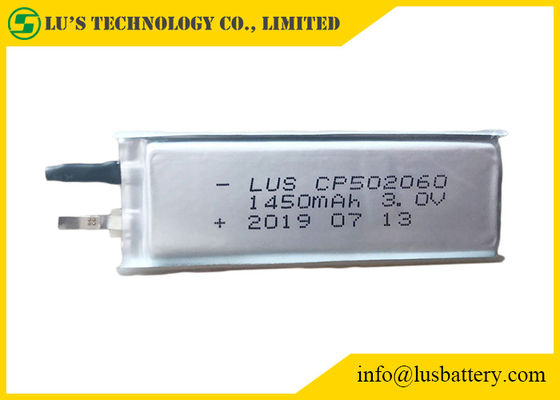 Cp502060 3,0 V 1450 mAh Ultra cienkokomórkowa bateria litowa Limno2 Primary