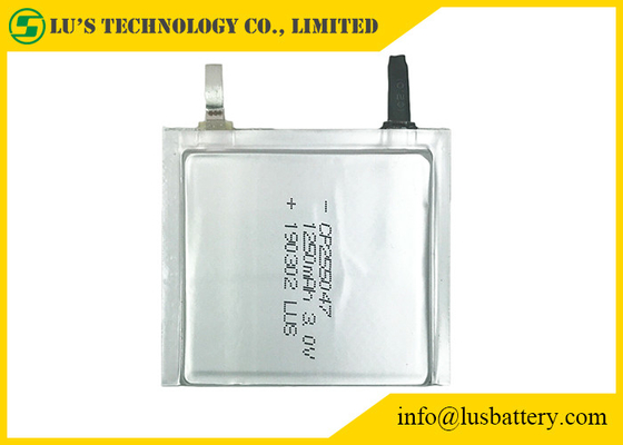 Miękka bateria LiMnO2 CP255047 3,0 V 1250 mAh Dostosowane zaciski do karty identyfikacyjnej