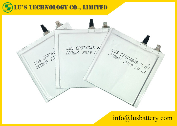 Pouch Cell CP074848 Ultra cienka bateria 200 mah 3,0 V do elektronicznych etykiet półkowych