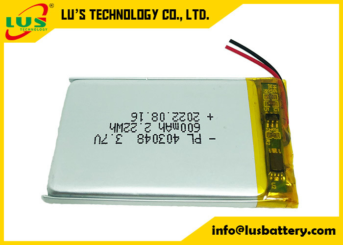 LP403048 3,7 V Elastyczna bateria litowo-polimerowa 600 mah Płytka ochronna PCBA do urządzeń przenośnych