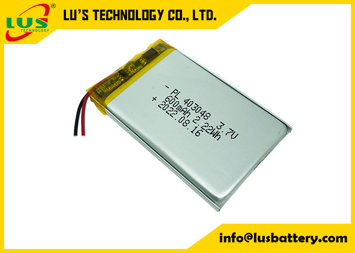 LP403048 3,7 V Elastyczna bateria litowo-polimerowa 600 mah Płytka ochronna PCBA do urządzeń przenośnych