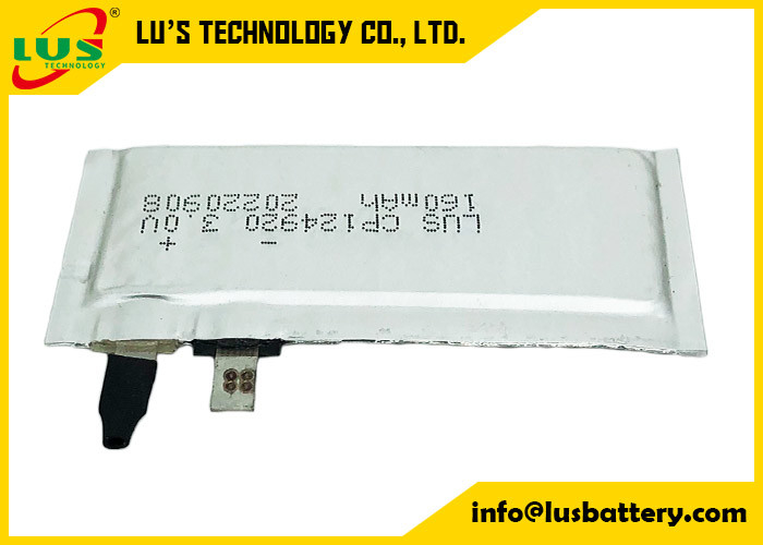 CP124920 LiMnO2 Bateria litowa Elastyczna 3V 160 Mah Super cienka komórka do hełmu ochronnego