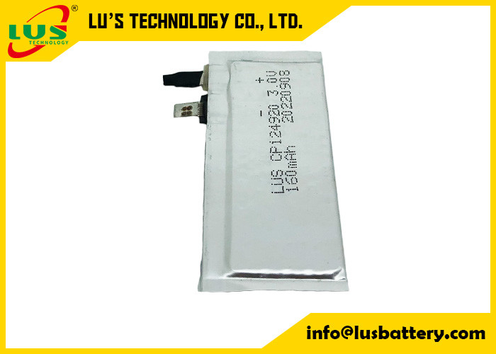 CP124920 LiMnO2 Bateria litowa Elastyczna 3V 160 Mah Super cienka komórka do hełmu ochronnego