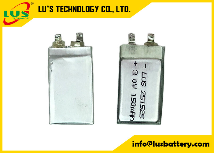 CP251525 Bateria o dużej szybkości 3.0v 150mah Limno2 Pouch Cell Bezpieczeństwo PTC do zastosowań kartowych