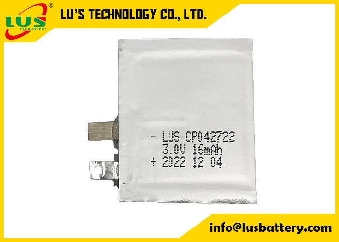 Miękka pakowana bateria Li MnO2 16 mah Papierowa cienka bateria 3,0 V CP042722 CP042922 CP042822