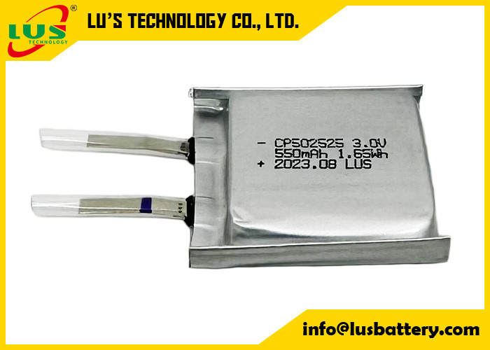 Podstawowa bateria litowa CP502525 Bateria Li-MnO2 3 V 550 Mah Bateria litowa Jednorazowa bateria do zabawek elektronicznych