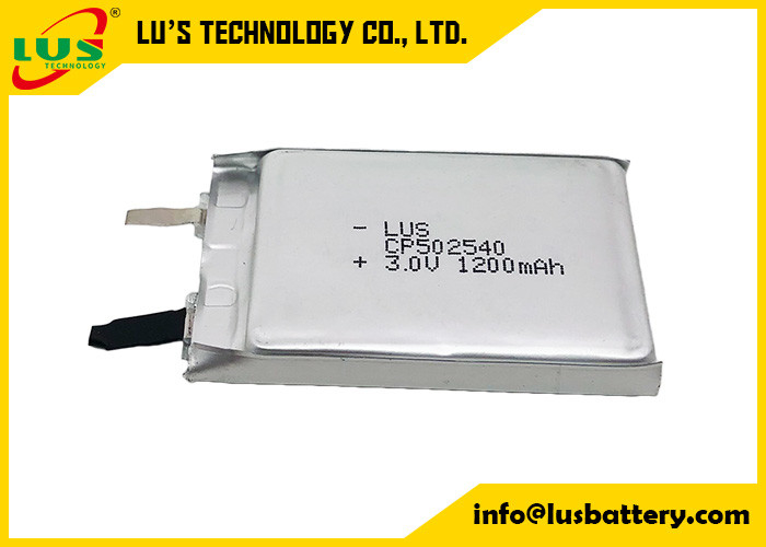 Nieodładowalna bateria litowo-jonowa z cienką warstwą CP502540 3V 1200mAh CF502540 bateria litowa z cienką warstwą pierwotną