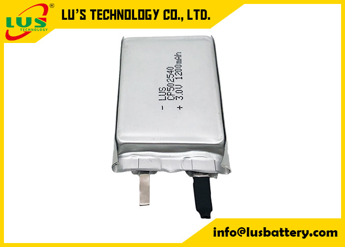 Nieodładowalna bateria litowo-jonowa z cienką warstwą CP502540 3V 1200mAh CF502540 bateria litowa z cienką warstwą pierwotną