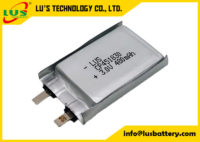 Ultra gruby akumulator 480mAh dla masażystów Baterie litowe 3V Baterie miękkie 480mAh CP451830 dla systemu e-dzwonienia