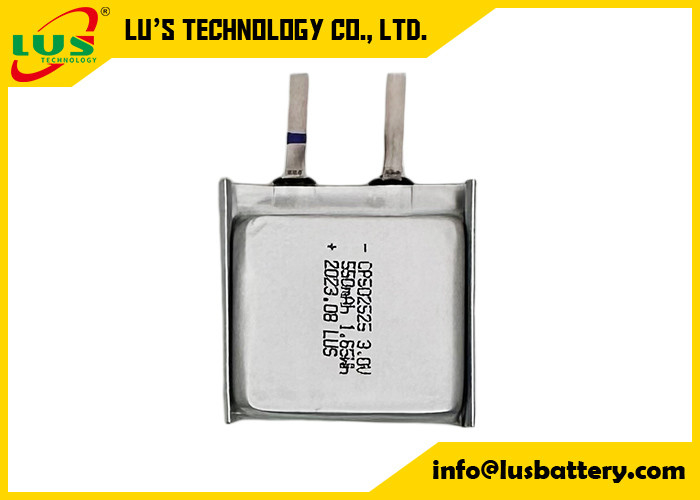 CP502525 3v 550mAh Soft Pack Battery For IOT Sensors CP502520 LiMnO2 Thin Cell 3.0V Thin Flexible Battery