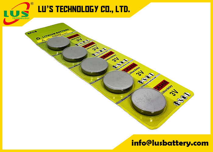 CR2450 Litowa bateria 3v ECR2450 Baterie do ESL Litowa bateria monet CR2450 w Karcie komórkowej (5 PCs Pack)