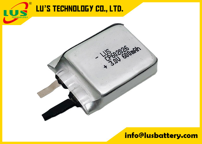 3v 600mah nieobciążalny akumulator limno2 ultra cienkie akumulator cp602026 akumulator LI-MnO2 CP602026 600MAH komórka CP