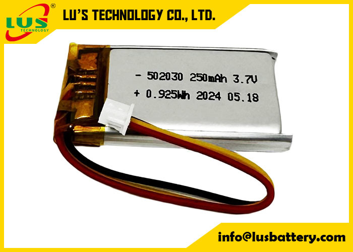 250mAh Litium Polimerowy Akumulator LP502030 3.7V Li Polimerowy Akumulator LP502030 3.7V OEM