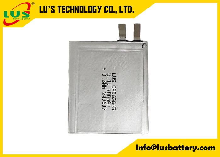 CP063643 3,0 wolt 100mAh Mała bateria litowa 3V CP063643 Bateria ultrany dla IoT/RFID