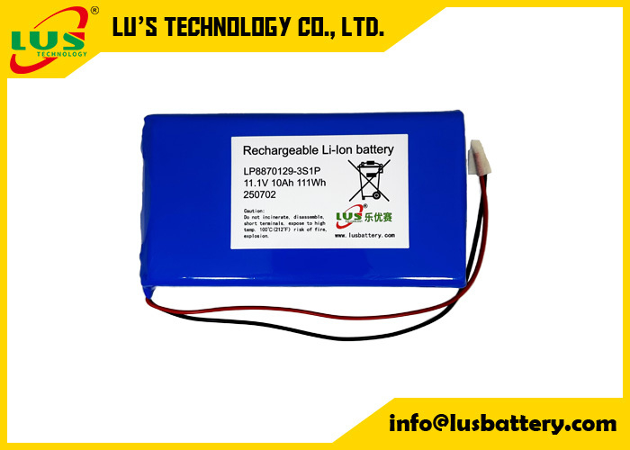 3.7V 10000mAh Litium Polymer Battery LP8870129 niestandardowy 3S1P Lipo bateria 11,1volt 10AH