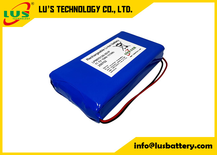 3.7V 10000mAh Litium Polymer Battery LP8870129 niestandardowy 3S1P Lipo bateria 11,1volt 10AH