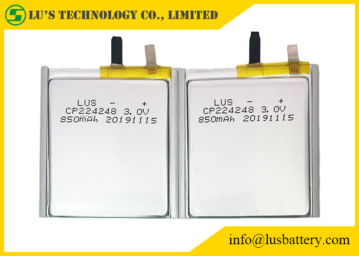 3.0v 850mah bateria cienkokomórkowa LimnO2 CP224248 do tagów Bluetooth