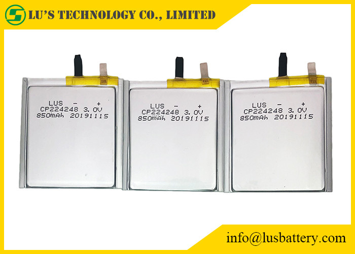 3.0v 850mah bateria cienkokomórkowa LimnO2 CP224248 do tagów Bluetooth