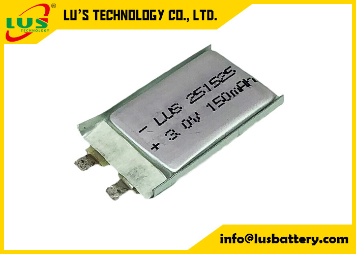 Płaska bateria litowo-manganowa CP251525 3,0 V 150 mAh Ultra cienka bateria Li Po